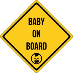 Baby on board sticker ruit
