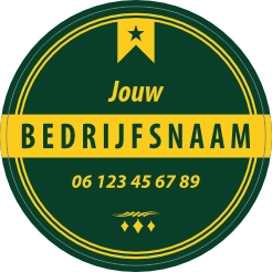 Bedrijfsnaam donkergroen geel