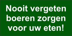 Boeren protest spandoek