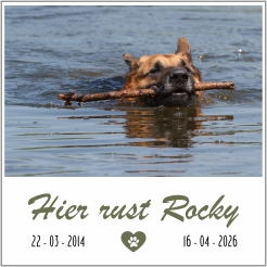 Bordje nagedachtenis hond