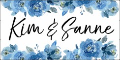 Bruiloft dames bloemen blauw
