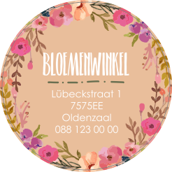 Contactgegevens sticker bloemenwinkel