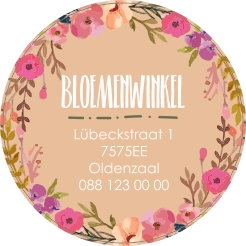 Contactgegevens sticker bloemenwinkel