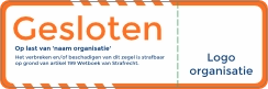 Deurpost logo sticker met breuklijn