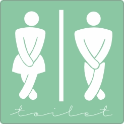 Deursticker toilet nodig