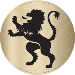 Doming sticker goud met leeuw