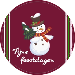 Feestdagen sticker sneeuwpop