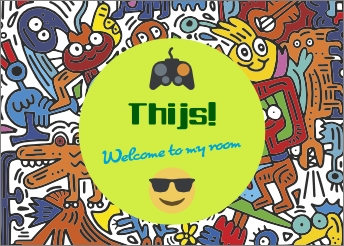 Game room deursticker