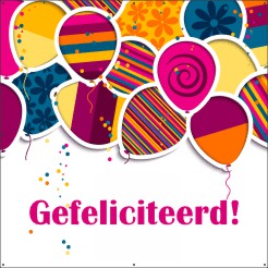 Gefeliciteerd ballonnen vrolijk