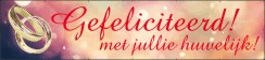 Gefeliciteerd met jullie huwelijk Spandoek