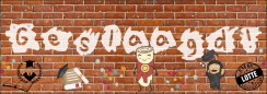 Geslaagd spandoek schoolmuur