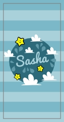 Handdoek met naam blauw