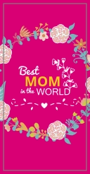Handdoek Moederdag Best Mom In The World Roze