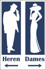 heren en dames toilet bord