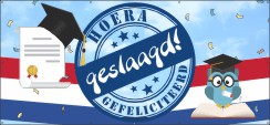 Hoera geslaagd gefeliciteerd