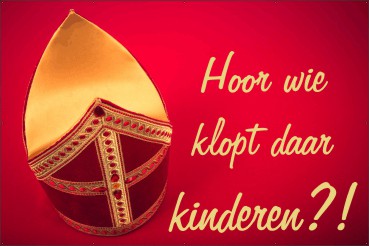 Hoor wie klopt daar kinderen Spandoek