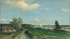 Johan Hendrik Weissenbruch - De Trekvliet bij Rijswijk