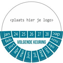 Keurings sticker blauw eigen logo 2022