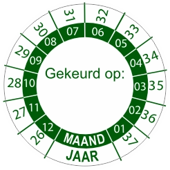 Keuringssticker 2022-2033 groen