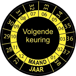 Keuringssticker 2027 tot 2038