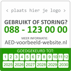 Keuringssticker AED Voorbeeld
