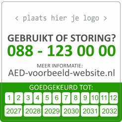 Keuringssticker AED Voorbeeld