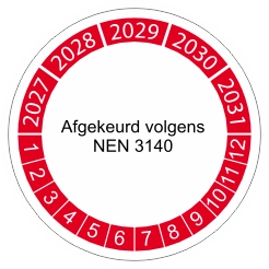 Keuringssticker afgekeurd NEN 3140 3cm