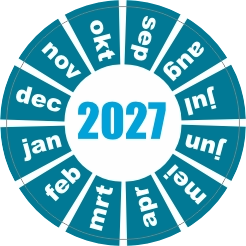 Keuringssticker blauw 2027