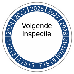 keuringssticker blauw 3cm 2022 volgende inspectie