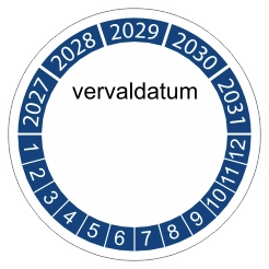 keuringssticker blauw 3cm 2027 vervaldatum