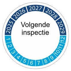 keuringssticker blauw 3cm 2025 volgende inspectie