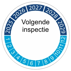 keuringssticker blauw 4cm 2025 volgende inspectie