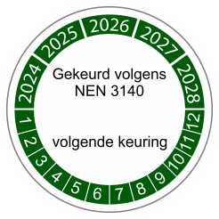 Keuringssticker groen 3cm (2022) NEN 3140