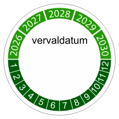 keuringssticker groen 3cm 2022 vervaldatum