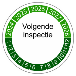keuringssticker groen 3cm 2022 volgende inspectie