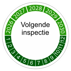 keuringssticker groen 3cm 2022 volgende inspectie