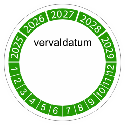 keuringssticker groen 3cm 2025 vervaldatum