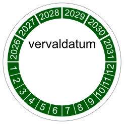 Keuringssticker groen 4cm (2022) Vervaldatum