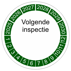keuringssticker groen 4cm 2025 volgende inspectie