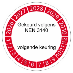 keuringssticker rood 3cm 2022 nen 3140