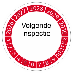 keuringssticker rood 3cm 2022 volgende inspectie