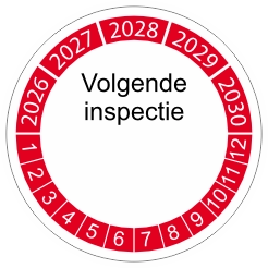Keuringssticker rood 4cm (2022) Volgende inspectie