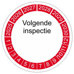 keuringssticker rood 4cm 2025 volgende inspectie