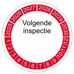 keuringssticker rood 4cm 2027 volgende inspectie
