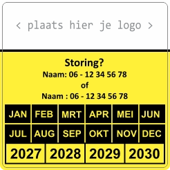 Keuringssticker Storing