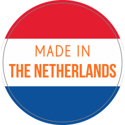 Made in The Netherlands rond met oranje