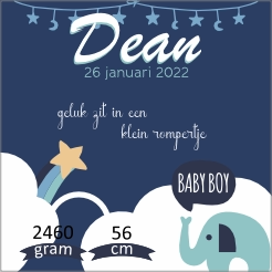 Geboorte tegel jongen