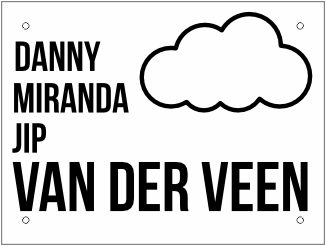 Naambord helder met wolk