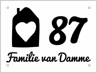 Naambord huis hartje