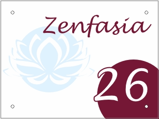 Naambord met lotusbloem